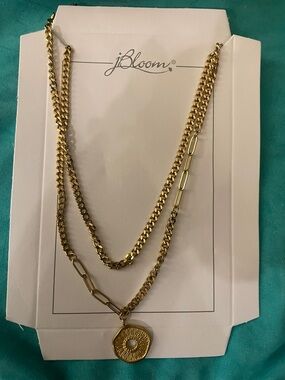 JBloom- Gold Double-Layer Coin Pendant Necklace
